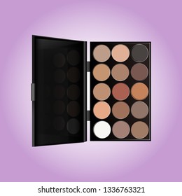 Palette of shadows in nude tones
