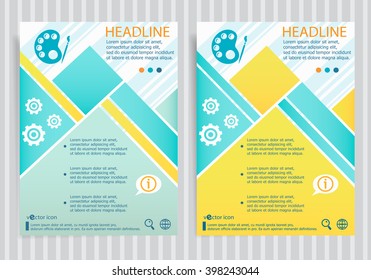 Palette symbol on vector brochure flyer design layout template. Business modern template