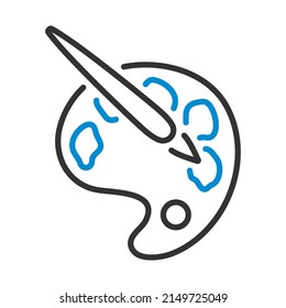 Palette Toy Icon. Editable Bold Outline With Color Fill Design. Vector Illustration.