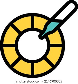 icono de línea de color de vector de paleta