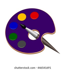 Palette with vector colors on a white background.The artist's palette in vector.
