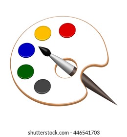 Palette with vector colors on a white background.The artist's palette in vector.