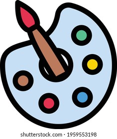 palette vector line colour icon