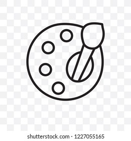Palette vector linear icon isolated on transparent background, Palette transparency concept can be used for web and mobile