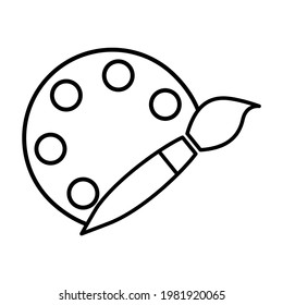 Palette vector thin line icon
