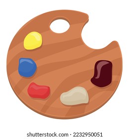 Palette wood icon cartoon vector. Art studio. School class