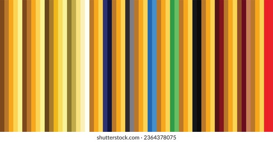 palettes of different shades and type of mustard color in vertical stripes, palettes of mustard color vector illustration.