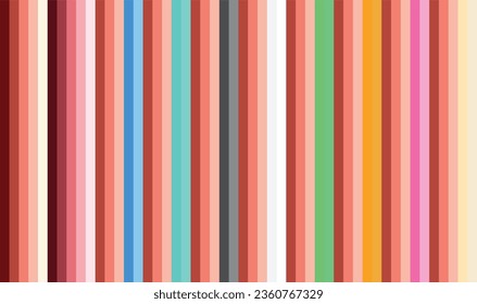 palettes of different shades and type of salmon color in vertical stripes, palettes of salmon color vector illustration.