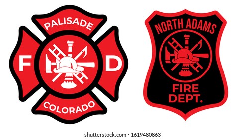 Palisade Fire Department Logo. North Adams Firefighter Symbol. Eps 10