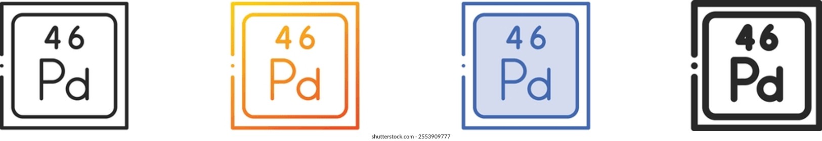 palladium icon.Thin Linear, Gradient, Blue Stroke and bold Style Design Isolated On White Background