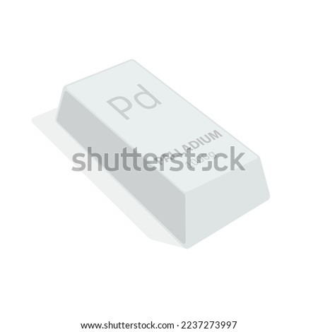 Palladium ingot. Vector. An illustration of a valuable metal weighing 1 kilogram. Ingot grade 99 percent. Icon for banking website or investment app. Financial instrument of savings.