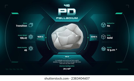 Palladium Parodic Table Element 46-Fascinating Facts and Valuable Insights-Infographic vector illustration design