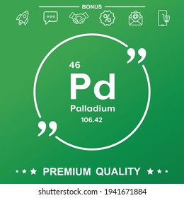 Palladium symbol With quote symbol