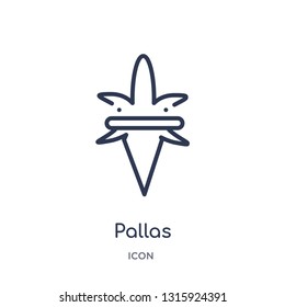 pallas icon from shapes and symbols outline collection. Thin line pallas icon isolated on white background.