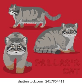 Pallas's Cat Cartoon Vector Illustration