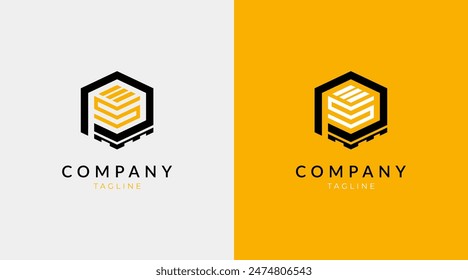 Pallet caja Vector logo letra PS