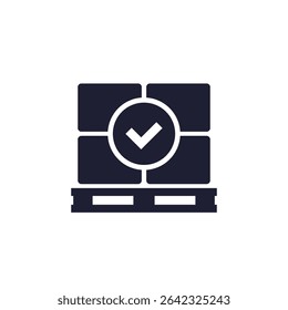 pallet with boxes icon on white, vector