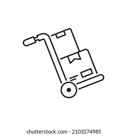 Ilustración de diseño del icono de contorno del vector de la máscara de paleta. Símbolo de envío y entrega en fondo blanco archivo EPS 10