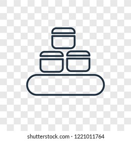 Pallet concept vector linear icon isolated on transparent background, Pallet concept transparency concept in outline style