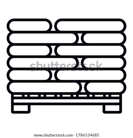 Pallet construction sacks icon. Outline pallet construction sacks vector icon for web design isolated on white background