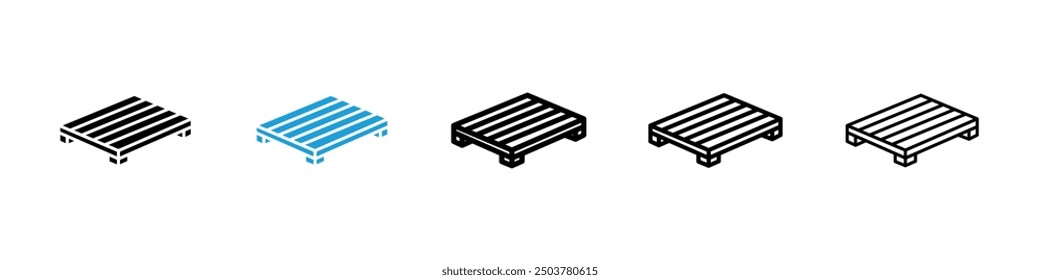Pallet icon in black and blue colors