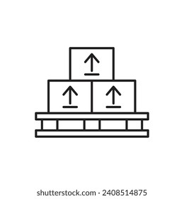 Pallet icon, box on pallet icon design, vector illustration
