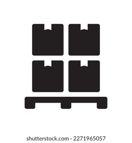 Icono de pallet, ilustración vectorial de símbolo de carga.