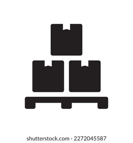 Pallet icon, cargo symbol vector illustration.