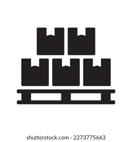 Pallet icon, cargo symbol vector illustration.