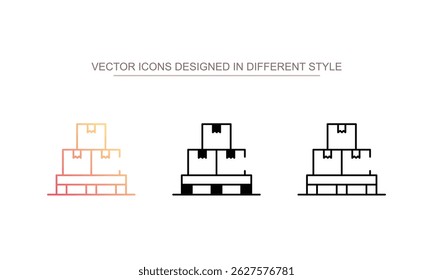 Design de ícone de palete com ilustração de estoque de fundo branco