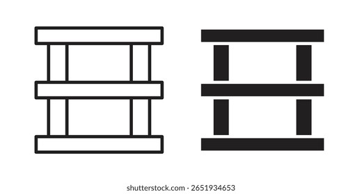 Icono de paleta. Versiones planas y de trazo. Elementos gráficos.