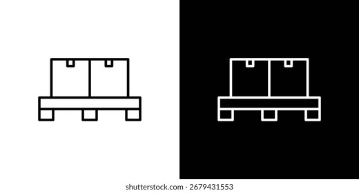 Pallet icon line for web, mobile and infographics.