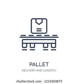 Pallet icon. Pallet linear symbol design from Delivery and logistic collection.