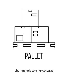 Pallet icon or logo line art style. Vector Illustration.