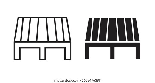 Pallet icon, outline vector sign, linear and solid style pictogram isolated on white.