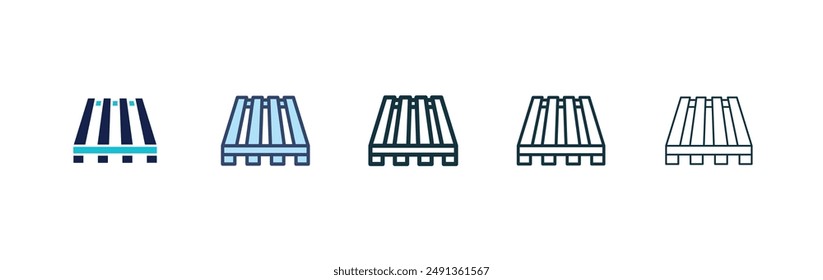 Conjunto de iconos de pallet sobre fondo blanco