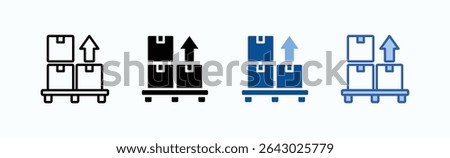 Pallet icon sheet multiple style collection isolated vector