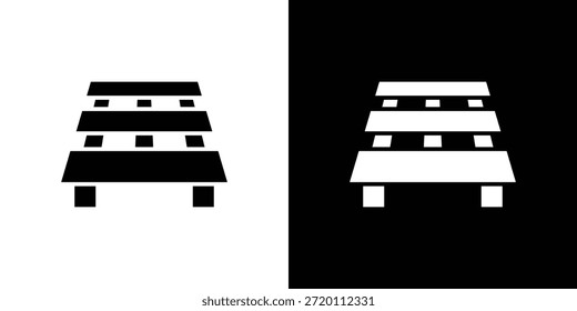 Icono de paleta ilustraciones gráficas planas simples. Vector de silueta blanco y negro