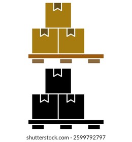 Pallet icon, simple flat style, illustration, logo sign symbol pictogram template, for ui or ux isolated on white for mobile app, editable