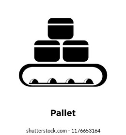 Pallet icon vector isolated on white background, logo concept of Pallet sign on transparent background, filled black symbol