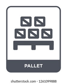 pallet icon vector on white background, pallet trendy filled icons from Delivery and logistic collection, pallet simple element illustration