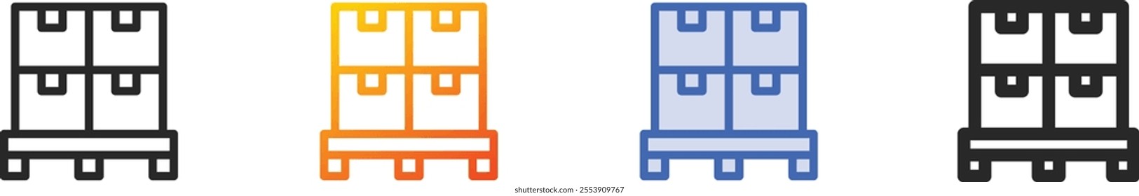 pallet icon.Thin Linear, Gradient, Blue Stroke and bold Style Design Isolated On White Background