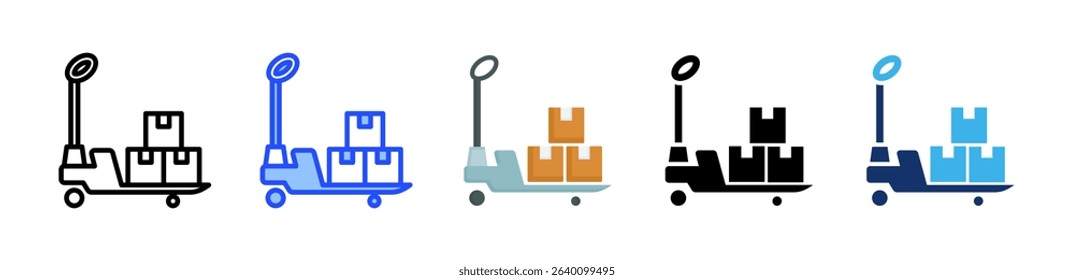 Pallet Jack Icon Collection With Multiple Styles