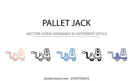 Pallet Jack diseño de icono con fondo blanco Ilustración de stock