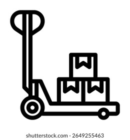 Pallet jack icon line style illustration