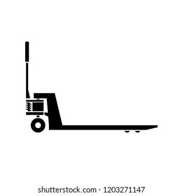 Pallet Jack Silhouette Icon. Clipart Image Isolated On White Background