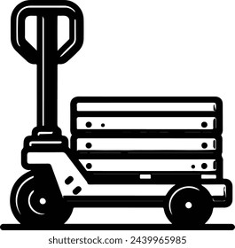 pallet jack simple icon logo illustration, isolated on transparent background