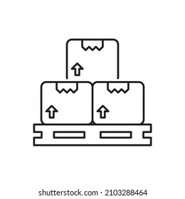 Pallet Jack Vector Outline Icon Design Illustration. Shipping And Delivery Symbol On White Background EPS 10 File