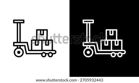 Pallet Jack White Icon Set Design