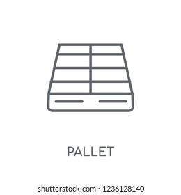 Pallet linear icon. Modern outline Pallet logo concept on white background from Delivery and logistics collection. Suitable for use on web apps, mobile apps and print media.